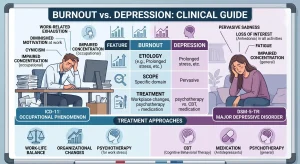 Burnout vs Depression Clinical Guide Infographic