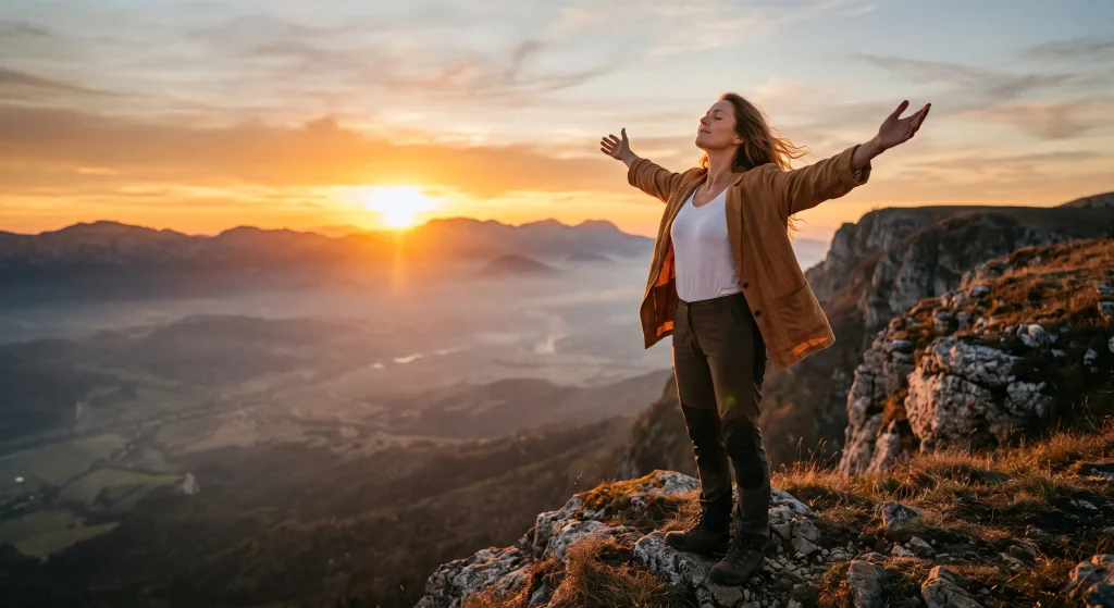 Woman discovering inner resilience and strength after divorce